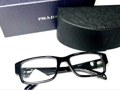 New Prada Wide Reading Glasses VPR 07Z 1AB-1O1 55-19 140 Black