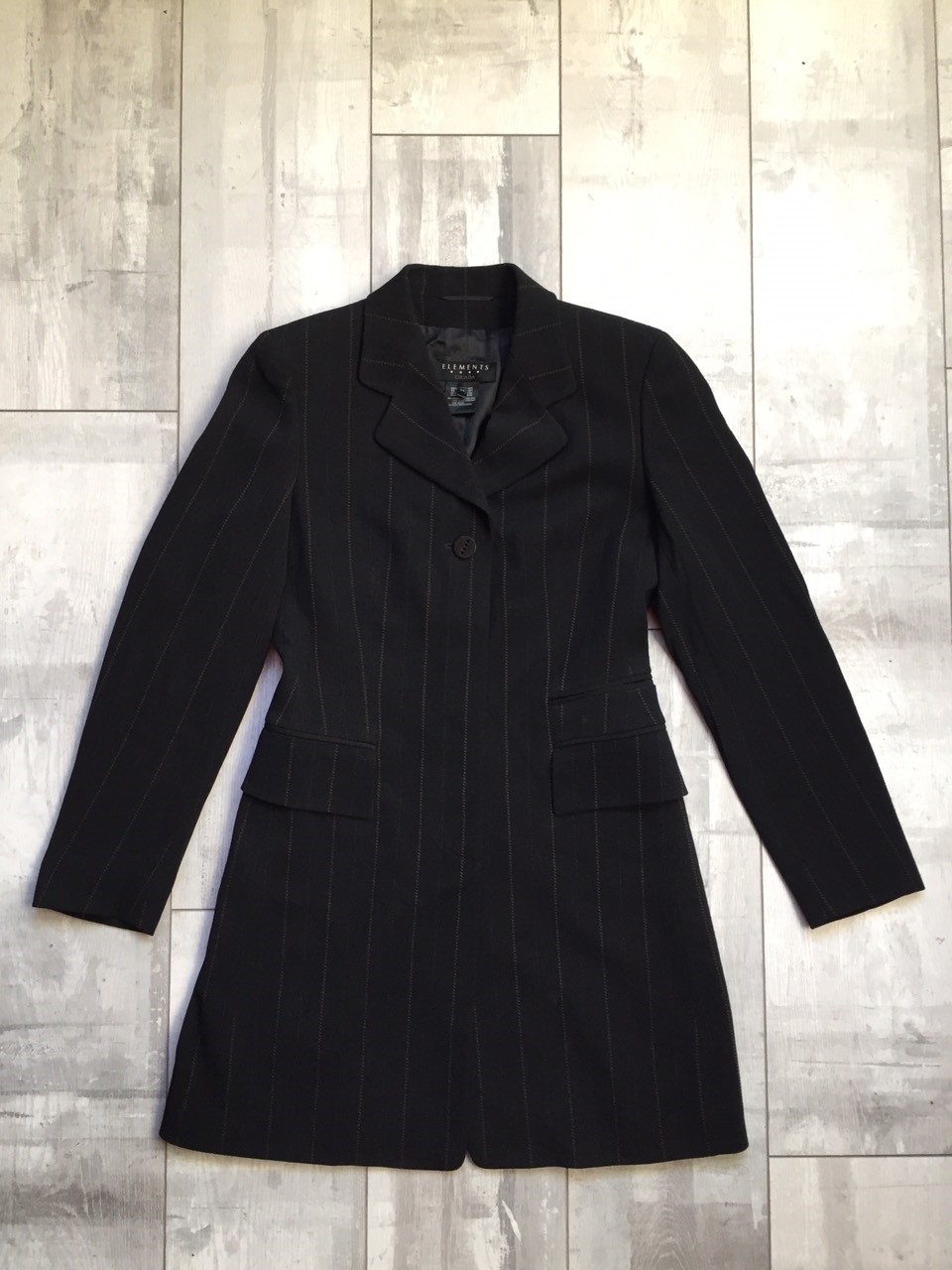 ESCADA ELEMENTS STRIPED WOOL COAT JACKET34 US4 XS - image 2