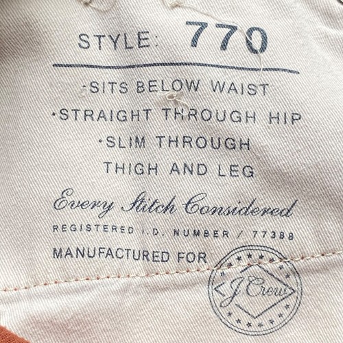 J Crew 770 Straight Corduroy Pants Jeans Mens Size 36x32 Brown 5-Pocket Slim Leg - Picture 10 of 12