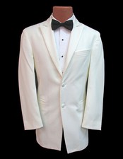 Boys Ivory Chaps Tuxedo Jacket Two Button with Satin Trimmed Peak Lapels Size 6