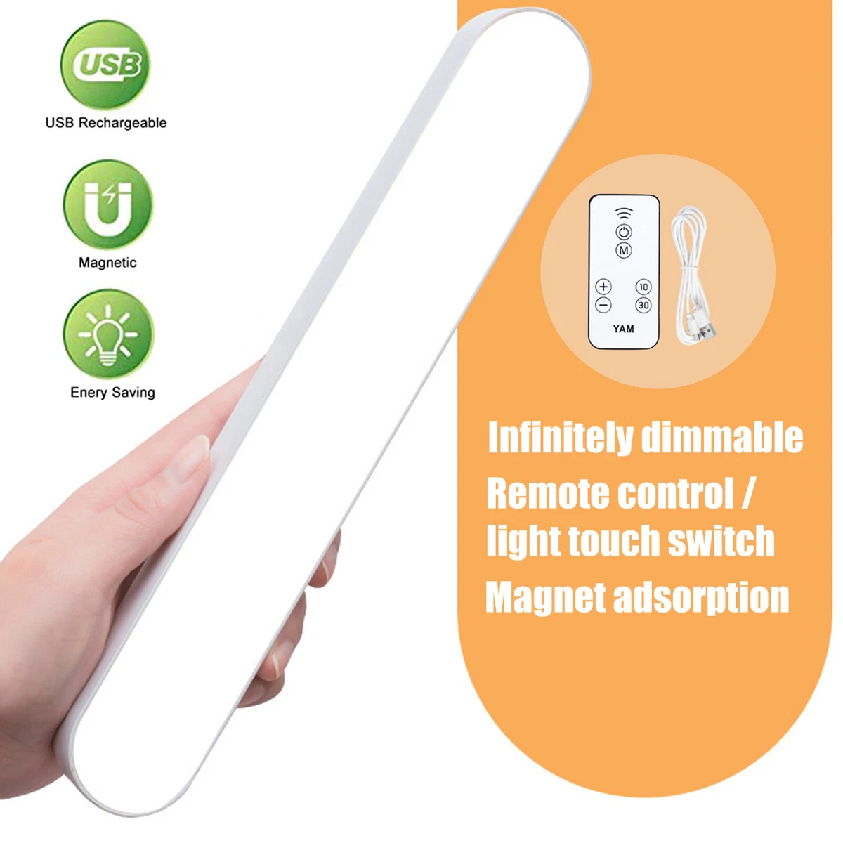 Magnetic Study Work Lamp Tricolor Stepless Dimming Remote Control