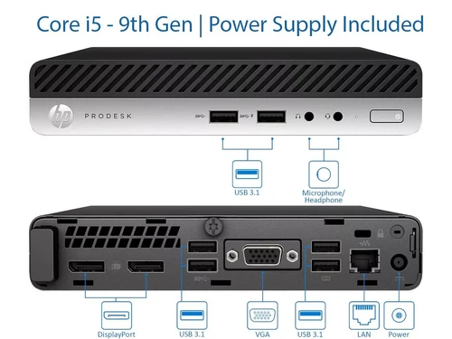 HP ProDesk 400/600 G5 Mini i5 9th Gen 16GB RAM 256GB NVMe SSD Win 11 Pro | Wifi
