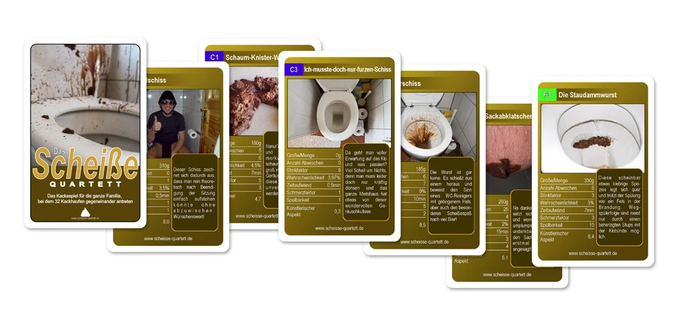 Das Scheiße Quartett | Kackspiel für die ganze Familie | direkt vom Hersteller! - Bild 4 von 4