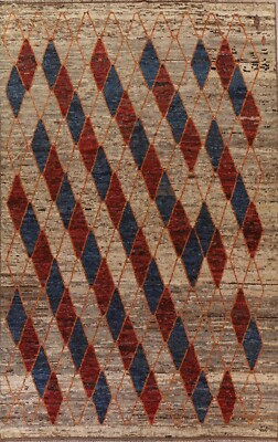 Geometric Modern Moroccan Berber Oriental Area Rug Wool Handmade Carpet 10'x14'