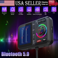 QC3.0 Bluetooth V5.0 FM Transmitter Wireless Car Charging Adapter Fast Charger