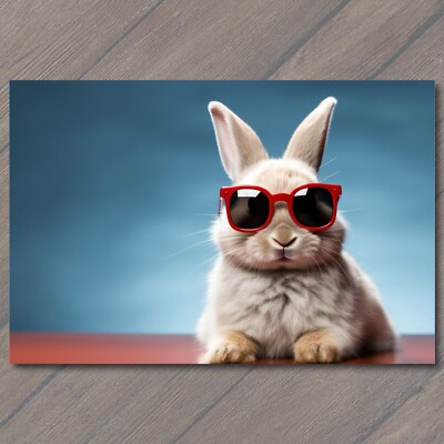 FLATCARD Red Shades Bunny Playful Rabbit in Sunglasses Glasses