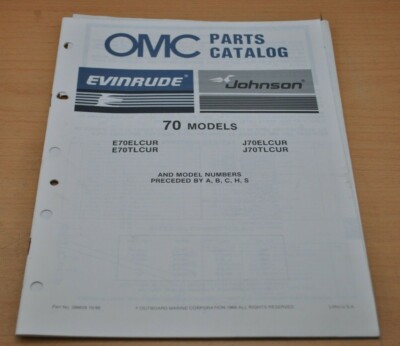 OMC 70 Models Parts Catalog 1986 Johnson Evinrude Bootsmotor Ersatzteilliste 