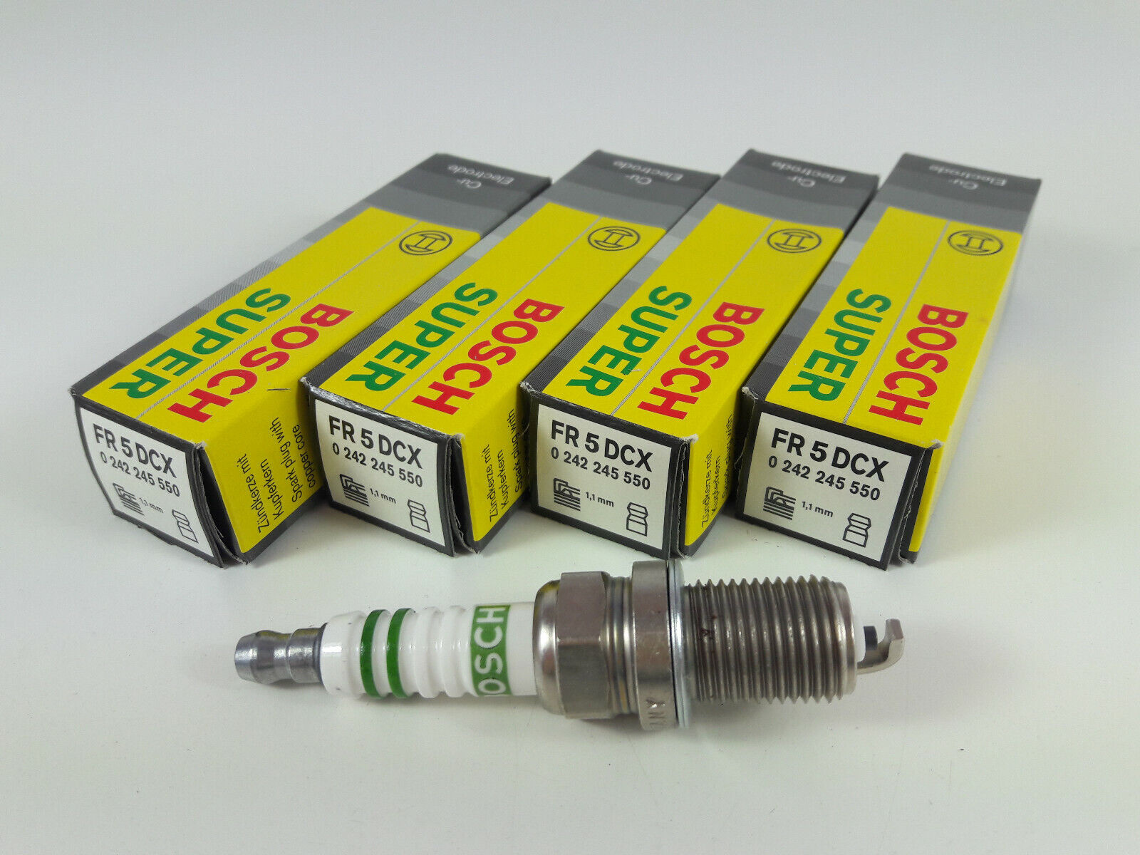 4x Spark Plug BOSCH FR5DCX for SAAB 900 II NG 2.0 Turbo 185ps 16V 1993-1998