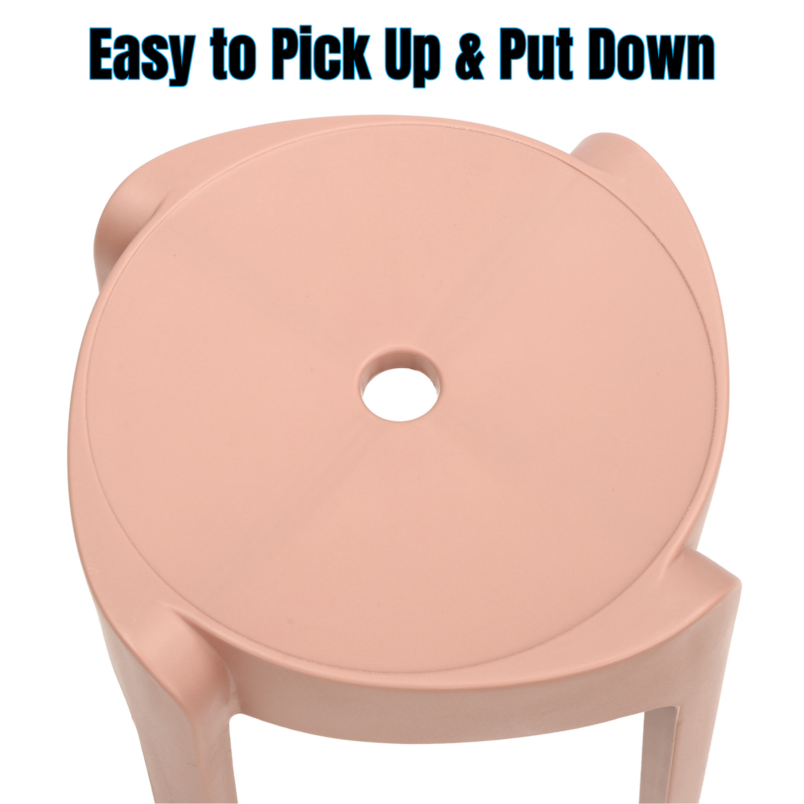 Plastic Stool Counter Kitchen Stools 18'' Set of 4 Backless Stackable Bar Stools