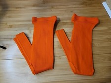 Vintage Baseball Softball Stirrup Socks Orange Double T Textiles USA NOS 2 pair