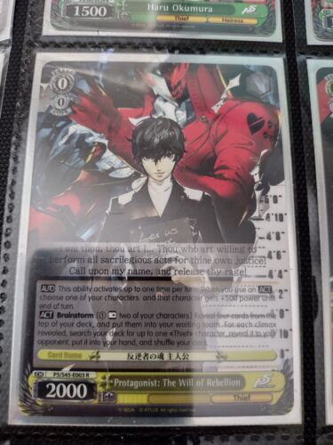 WeiB (Weiss) Schwarz Card Persona 5 Protagonist: The Will of Rebellion R - Picture 1 of 1