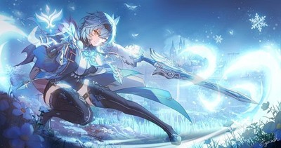 Anime eula lawrence blue gem castle high heel Playmat Gaming Mat Desk 3081