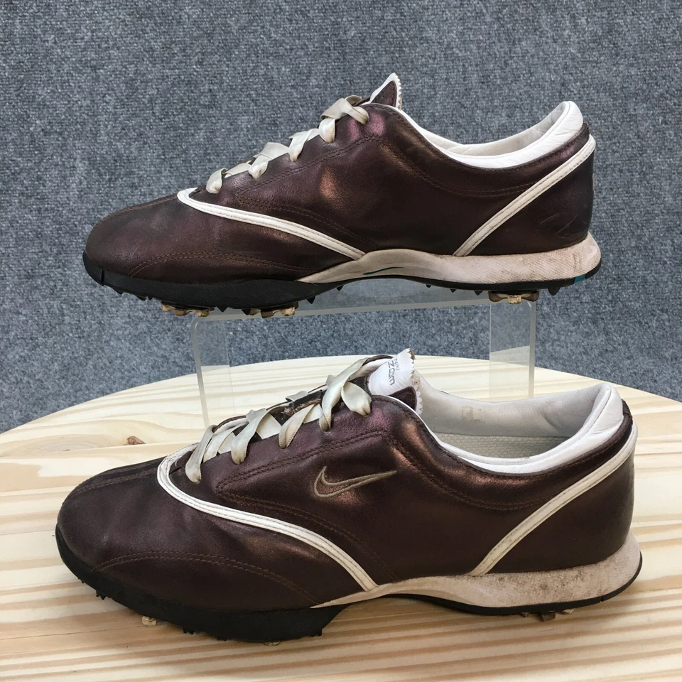 Nike Zapatos Mujer 8.5Zoom Botines de Golf Tenis Metálicos 335948-211 Marrón Con Cordones Foto 2 de 4