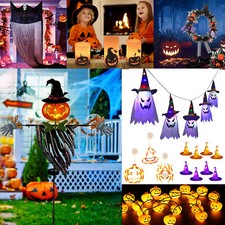 Halloween Decorations, Large Hanging Lighted Glowing Ghost w/ Battery Powered