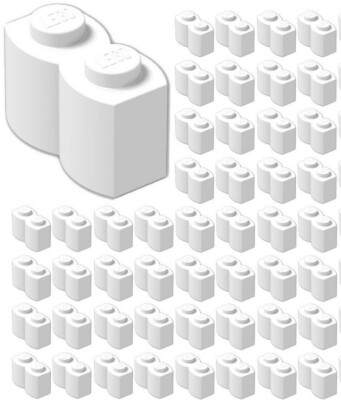  Lego 1x2 WHITE x50 building Palisade Log Brick Part Piece #30136