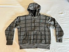 Hurley  Hoodie Sweatshirt Kids Youth Medium Grey Plaid Full Zip Sherpa Lined