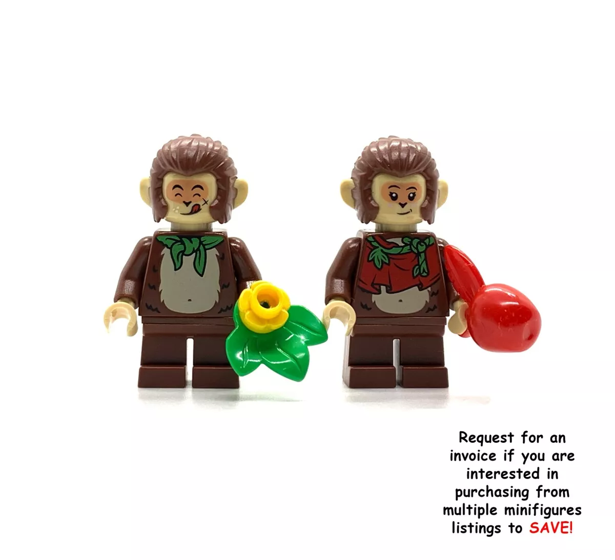NEW LEGO Brother and Sister Monkey Pair Monkie Kid 80024 Minifigure Mini Figure