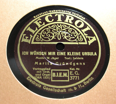 MARITA GRÜNDGENS Ich wünsch mir eine kleine Ursula / Wenn ich groß... ELECTROLA