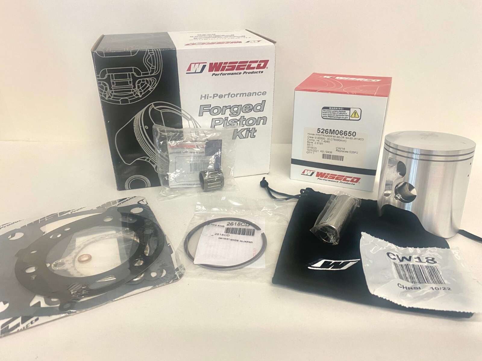 WISECO PK1075 TOP END PISTON KIT GASKETS BEARING FOURTRAX CR250R
