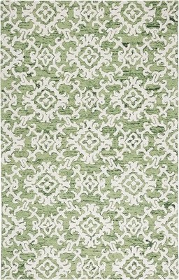 Handgetufteter Teppich Grün Teppich Modern Wolle Vorleger Wohnzimmer