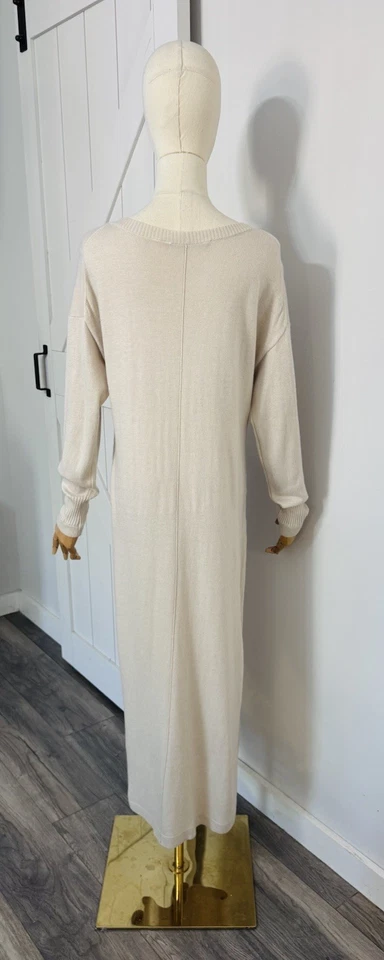 Vestido Maxi Suéter Soft Surroundings Tamanho M Creme Marfim Mistura de Lã Viscose - Imagem 3 de 4