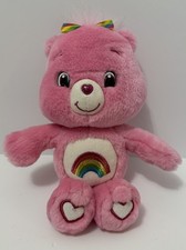 2007 CARE BEARS Cheer Bear Rainbow Pink Plush. 14" tall.