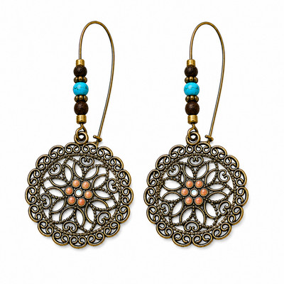 Vintage Boho Style Antique Finish Dangle Drop Earrings For Women Fashion Jewelry