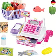 Sotodik 34 Stück Kasse Kinder Rollenspiel Supermarkt Spielzeug Kaufladen 