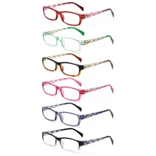 Kerecsen Women's Reading Glasses 5 Pairs, Mix Color -7, 1.25X