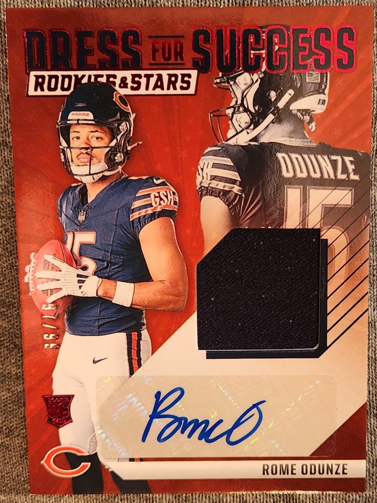 Rome Odunze Panini Rookies & Stars Dress for Success Autograph Relics #DFSROE Base