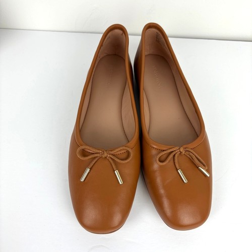 Nordstrom Noelsie-Lea Leather Ballet Flats NEW 7.5 Tan Toffee Brown - Picture 2 of 7