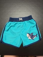 Boys Sz 6-9m Lined Shark Themed Swimtrunks