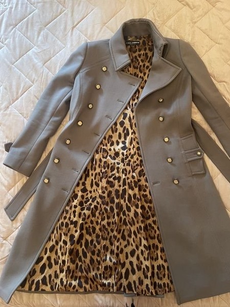 Damen Dolce&Gabbana Mantel Khaki Wolle 38