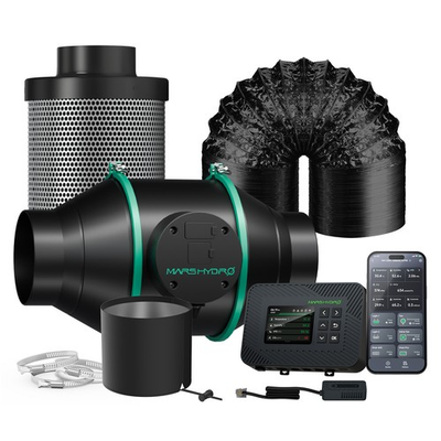 #ad Mars Hydro iControl 4quot; Inline Fan Ventilation Combo for Grow Tent Kits 2026 $135.99