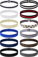 12 Pieces Stretchable Hat Band Ribbon Panama Hat Band Western Stylish Colors