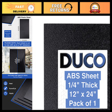 1/4" Thick ABS Plastic Sheet 12"x24" - Textured Matte Black for Crafts, DIY, Hom