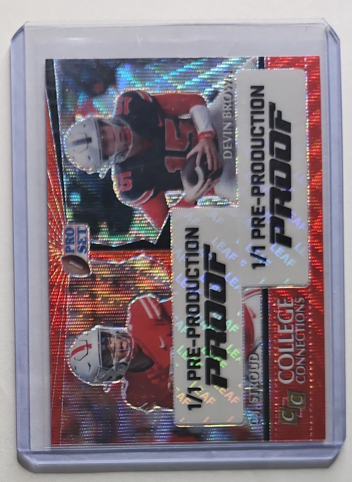 2023 LEAF COLLEGE CONNECTIONS ROOKIE 1/1 CJ C.J STROUD DEVIN BROWN BUCKEYES MINT