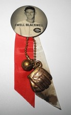 1950 Baseball Ewell Blackwell Cincinnati Reds Crosley Field Souvenir Pin Button