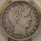 1908 Barber Half Dollar 50c PCGS Certified F12