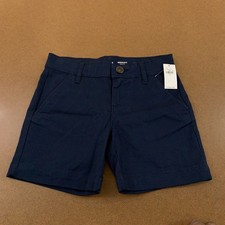 Old Navy Girls Size 6 Blue School Uniform Stretch Twill Bermuda Shorts NWT