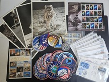NASA Apollo 11  Shuttle Memorabilia Lot - 18 Covers, Patches, Photos  Stamps