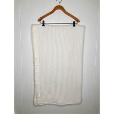 Chatham Vintage Edmond Waffle Knit Blanket White Satin Trim Baby Crib Blanket