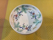 Kyoto Kiyomizu Ware Plum Shochiku Picture 12cm Compote Plate Used