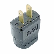 1 Leviton Two Prong Replacement Plug, Black, Polarized, 101-2EP 15A 110V-120V