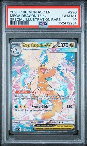MEGA DRAGONITE EX Ascended Heroes Special Illustration Rare #290 PSA 10 Pokemon