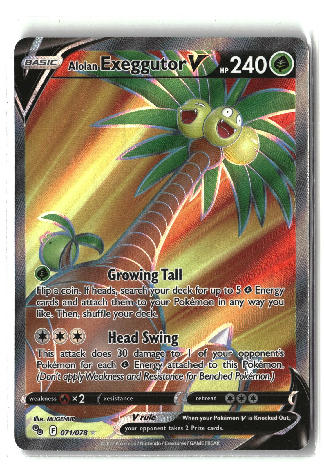 Pokemon GO #071/078 Alolan Exeggutor V (Full Art)