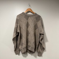 Vintage Jantzen Classics Ribbed Knit Sweater Mens XL Brown Textured Crewneck