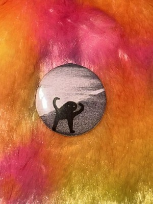 Black Cat Meme Pin Button Badge Alt Punk Accessory Internet Culture Grunge Boho