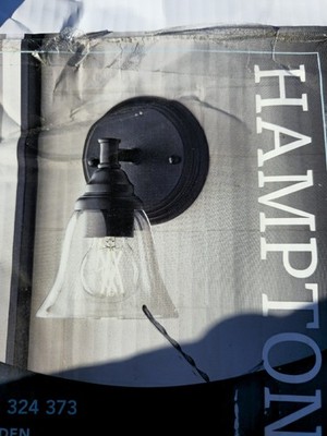 HAMPTON BAY Marsden 1-Light Matte Black Transitional Vanity Light Wall Sconce