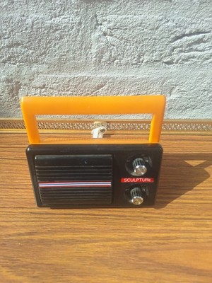 Vintage 70er Jahre Skulptur H-150 orange AM Fahrradradio - funktionstüchtig (ohne Halterung)